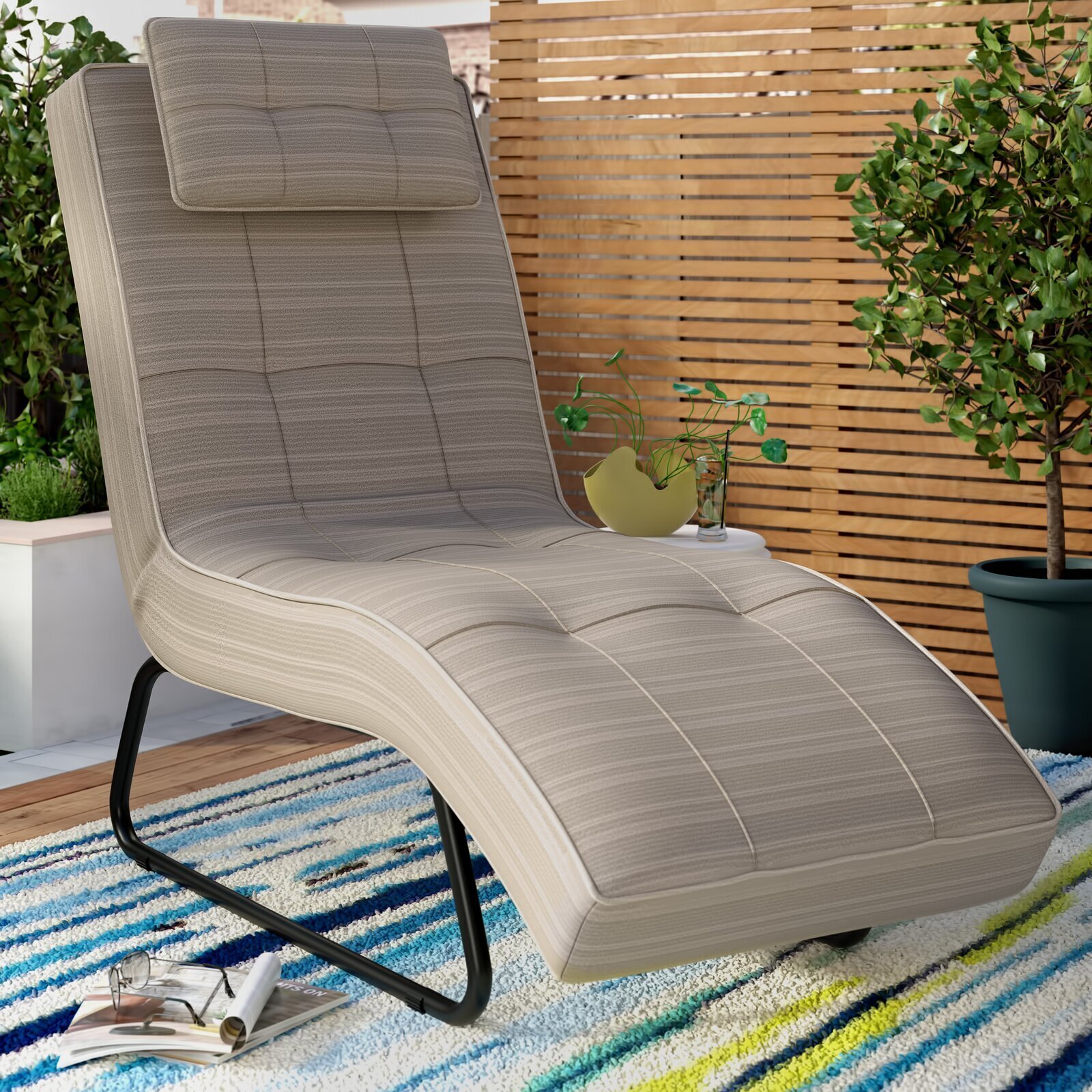 Plush Modern Pool Lounge Chair