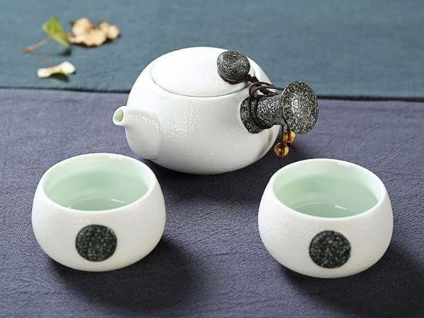 Porcelain White Chinese Tea Set