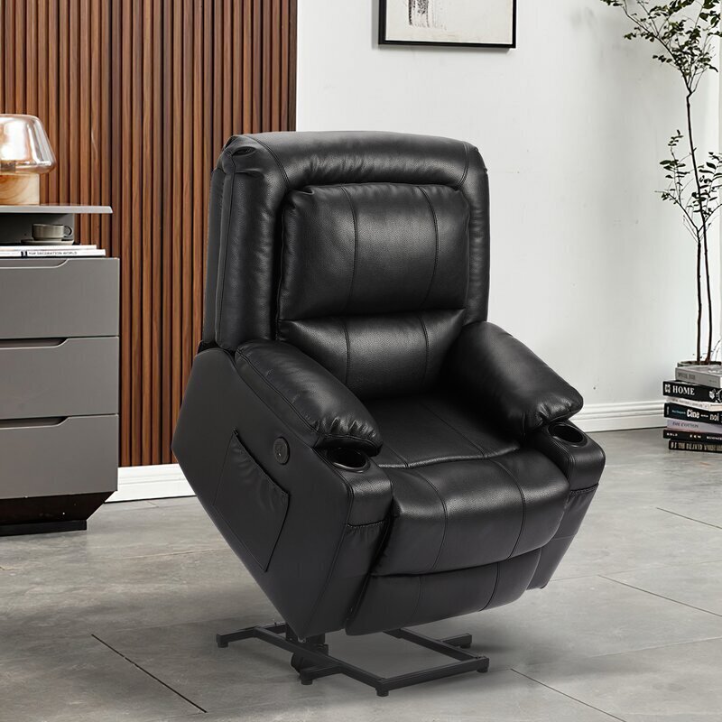 Power Lift Faux Leather Recliner with Massager