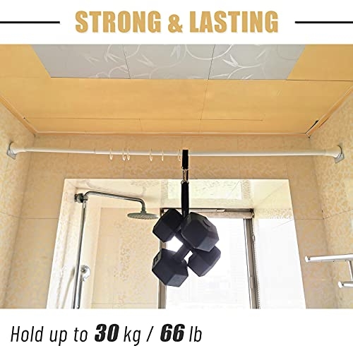 Prebene Adhesive Shower Curtain Rod Holder, 4Pcs Transparent Shower Rod Tension Holder, No Drilling | Stick On | Rod Retainer, Wall Mount Holder for Shower Curtain Rod(Rod Not Included)