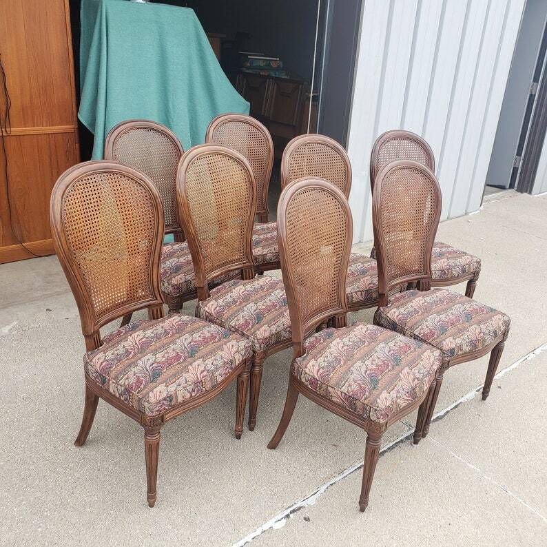 Printed French Cane Chairs