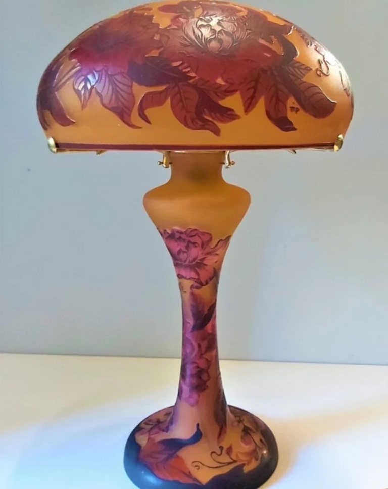Purple Floral Galle Lamp Original