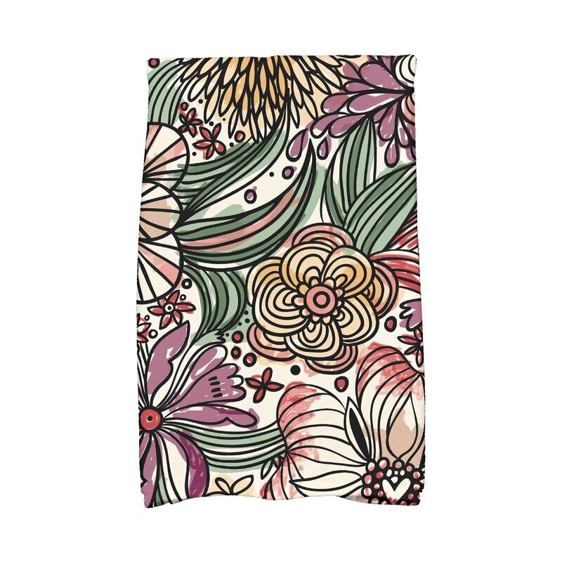 Purple or Red Floral Fabric Hand Towels