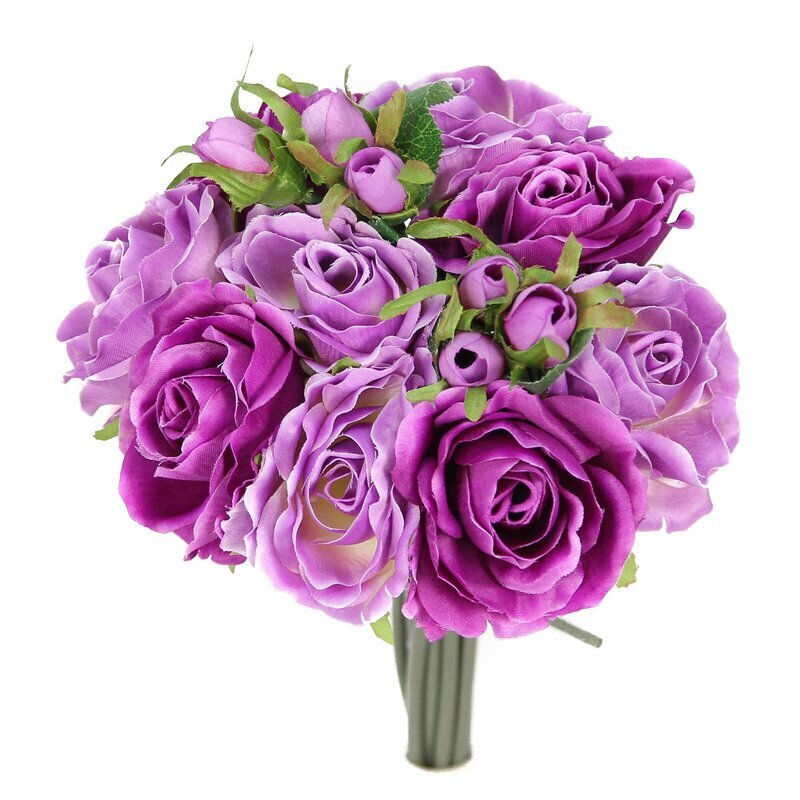 Purple Roses Large Artificial Floral Arrangements