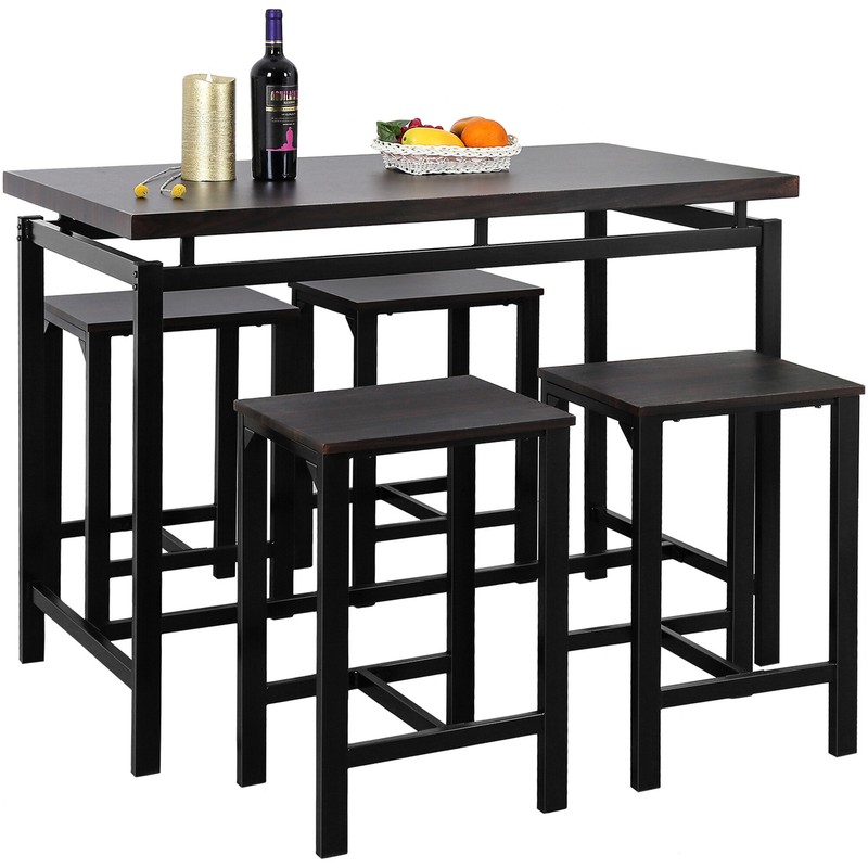 Quanise 4 - Person Counter Height Breakfast Nook Dining Set
