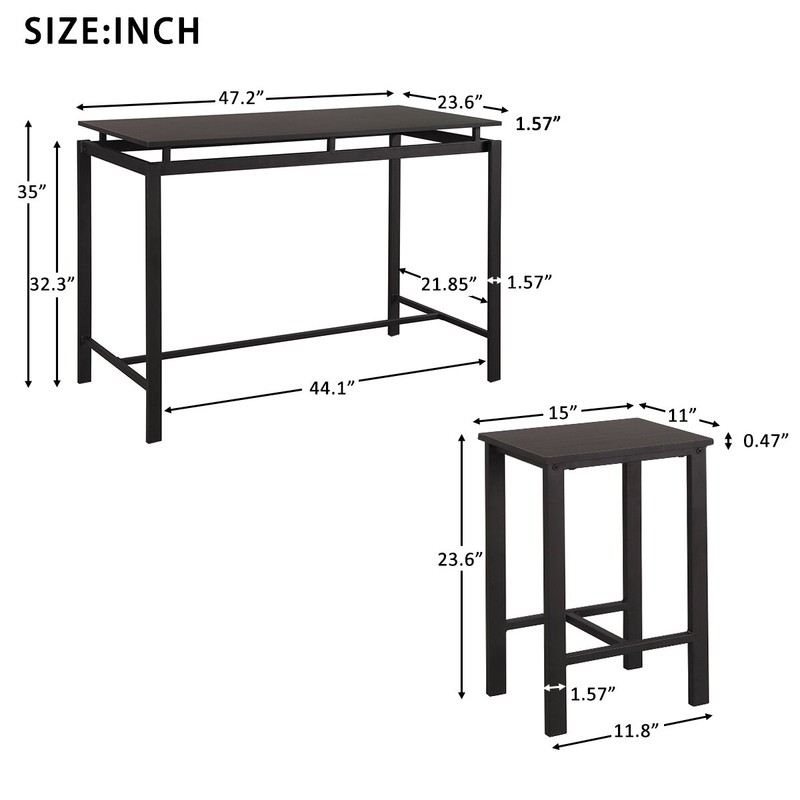Quanise 4 - Person Counter Height Breakfast Nook Dining Set