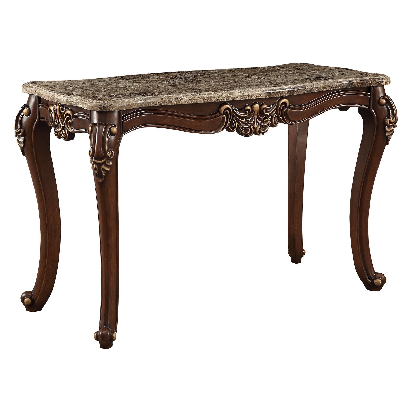 Queen Anne Entry Table With Marble Table Top