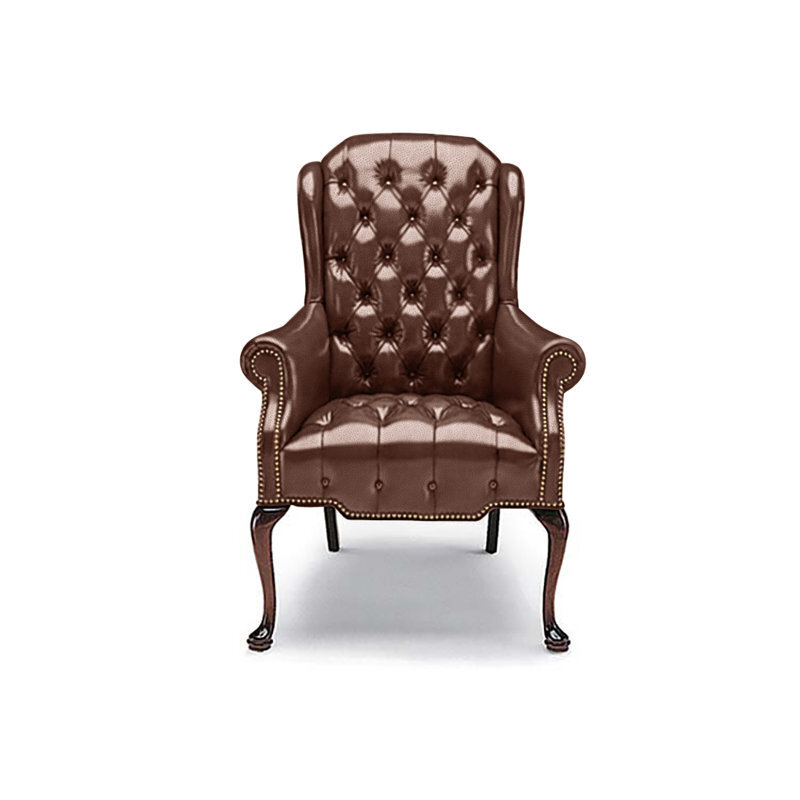 Queen Anne Leather Chair
