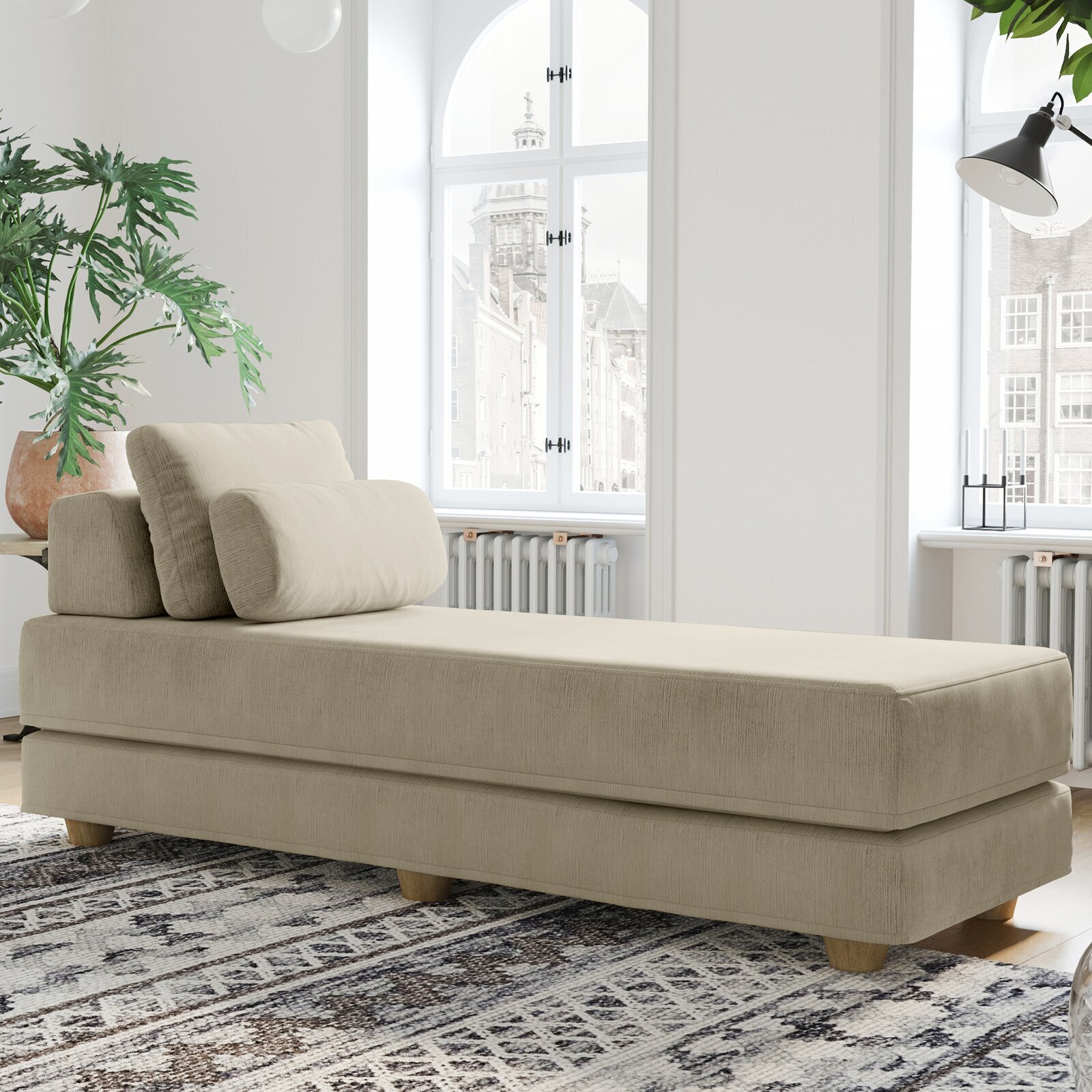 Queen Size Chaise Style Platform Daybed