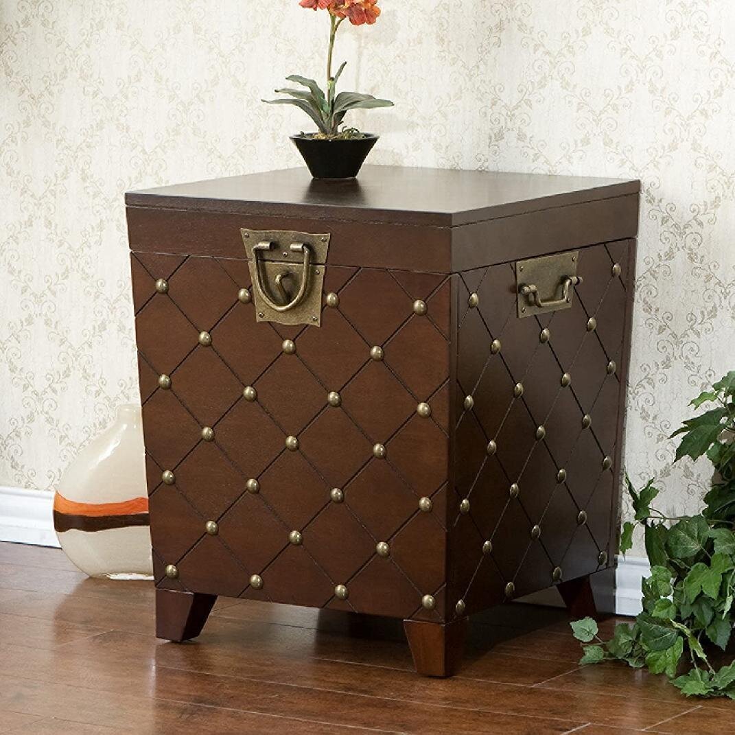 Quilted And Studded Espresso Table