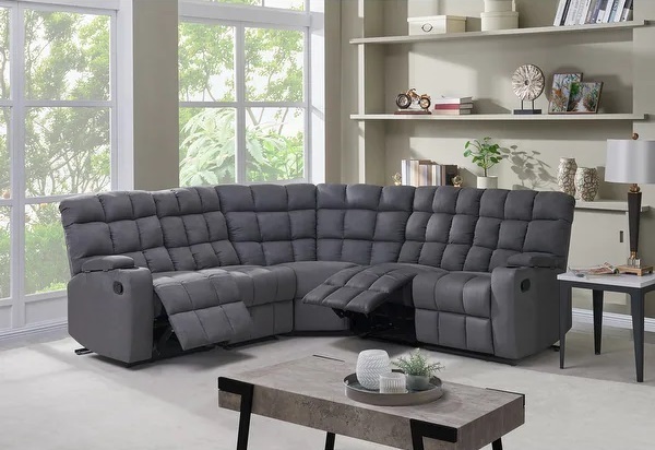 Quilted Modern Sectional Recliner