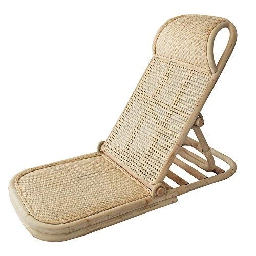 Rattan Folding, Portable Beach Chair, Wicker, Cane, Bamboo Lounger. Rattan Lawn, Floor, Pool Lounger, sunbed, Deck Chair