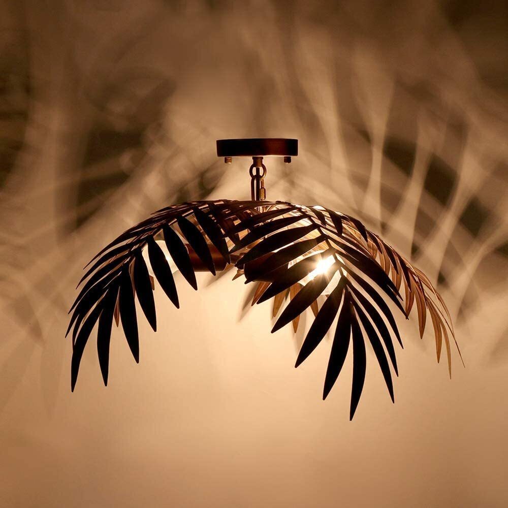 Realistic Bronze Palm Leaves Chandelier
