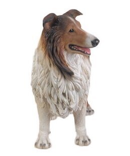 Realistic Playful Furry Border Collie Statue