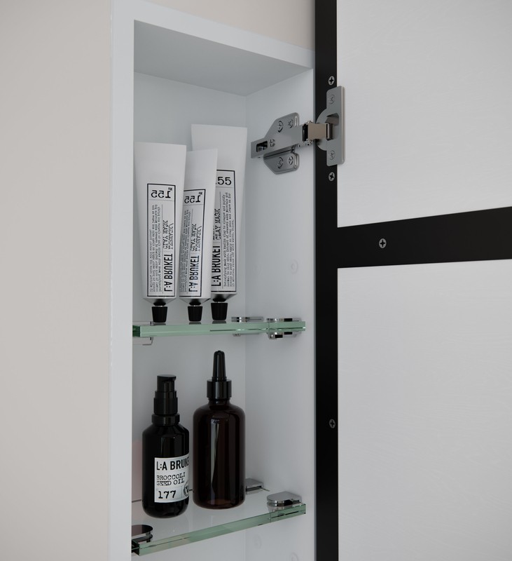 Recessed Framed 2 Doors Medicine Cabinet with Adjustable Shelves