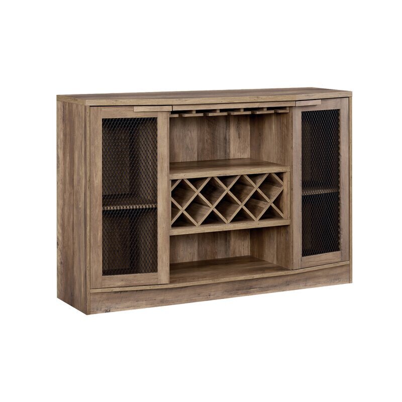 Reclaimed wood small bar cabinet for home