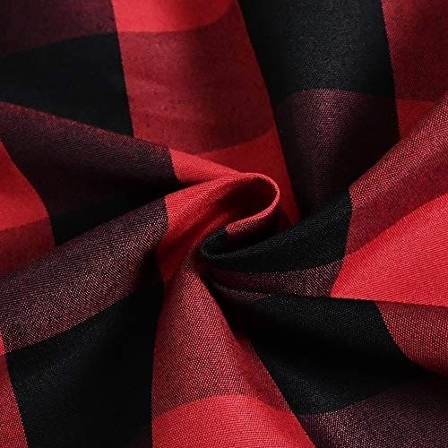 Red and Black Buffalo Checker Plaid Curtains for Farmhouse Bedroom Gingham Light Filtering Window Drapes Grommet Curtains for Living Room Set of 2 Panels Each is 52Wx63L