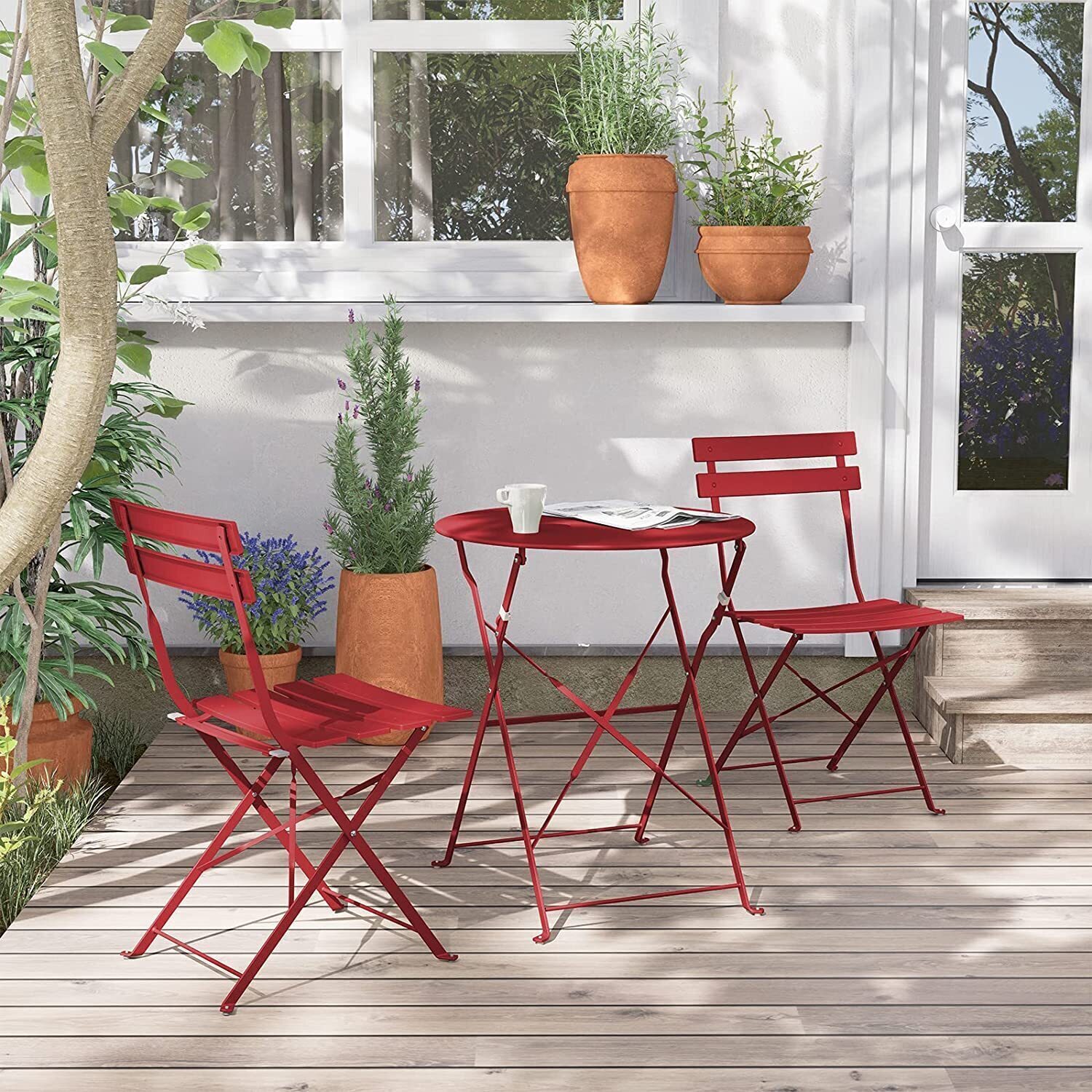 Red Folding Outdoor Patio Furniture Sets