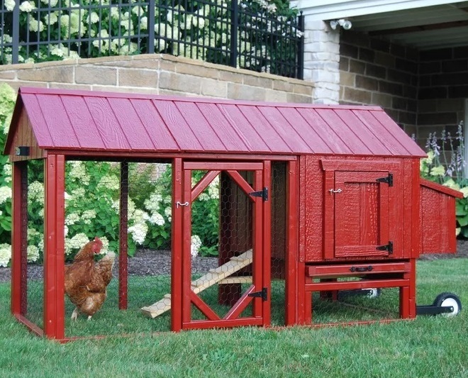 Red Wheeled Chicken Tractor