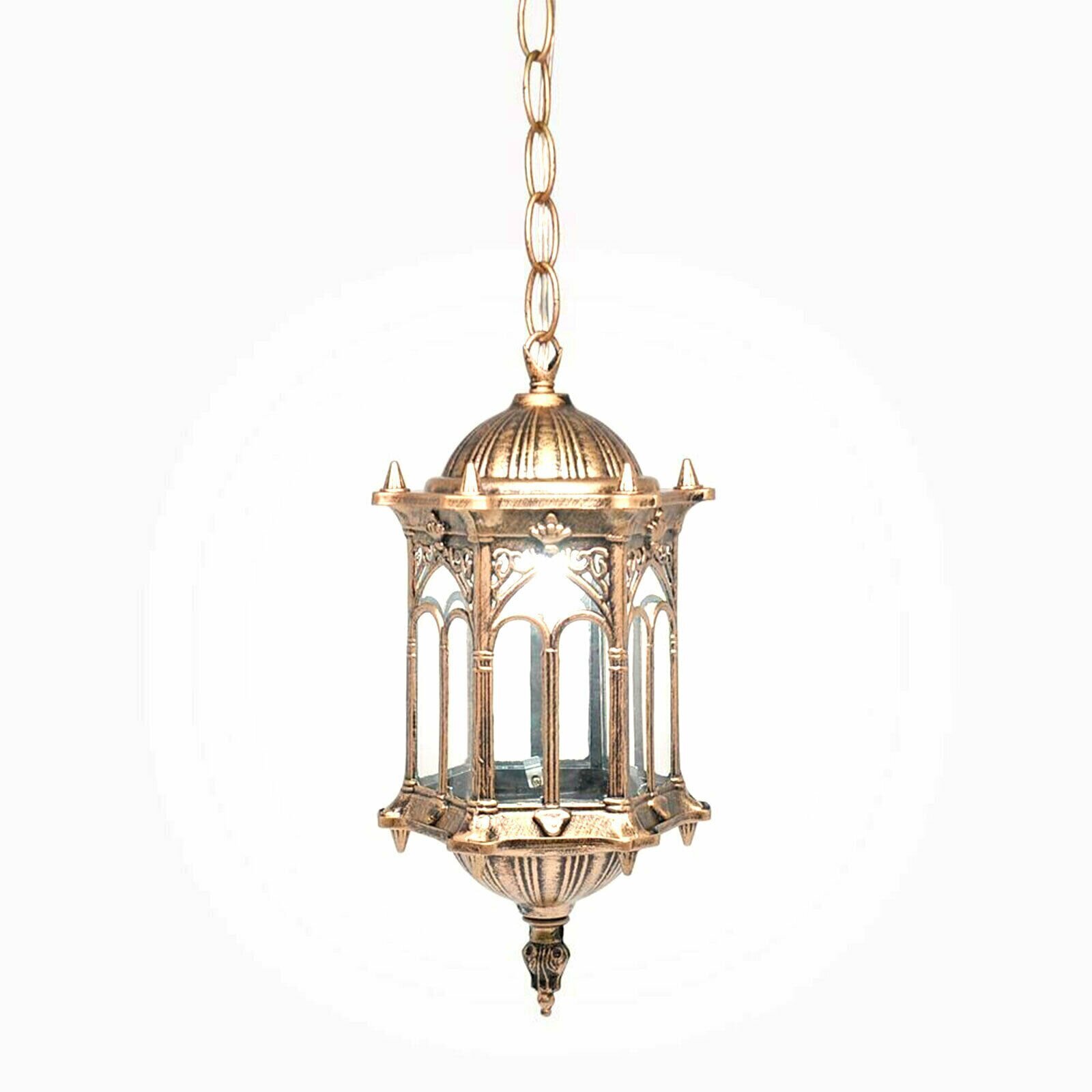 Regal Gold Hanging Lantern Lamp