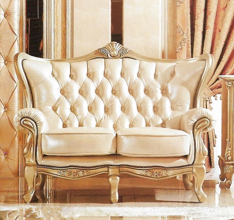 Regal White Leather Sofa