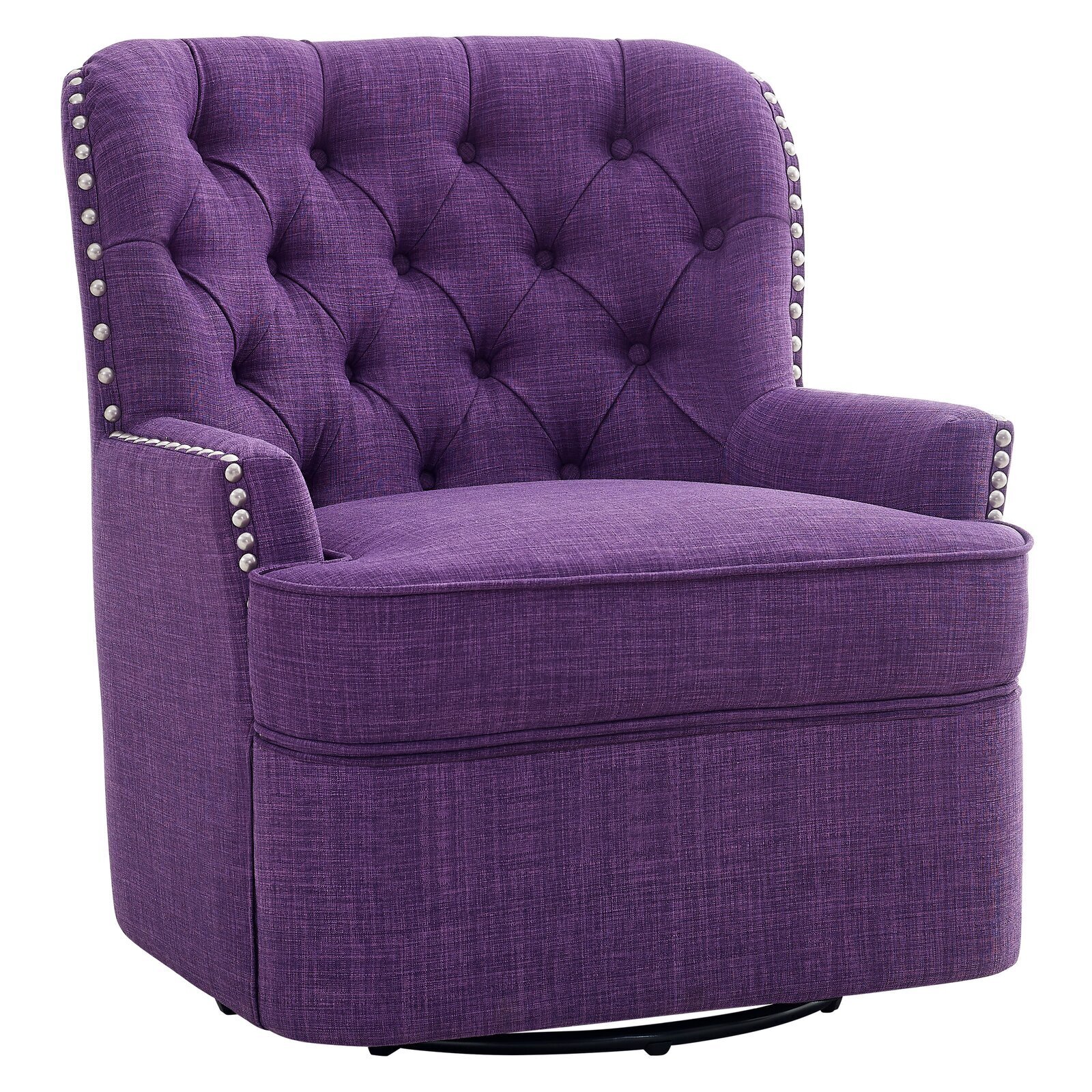 Relaxing Classic Purple Swivel Chair 