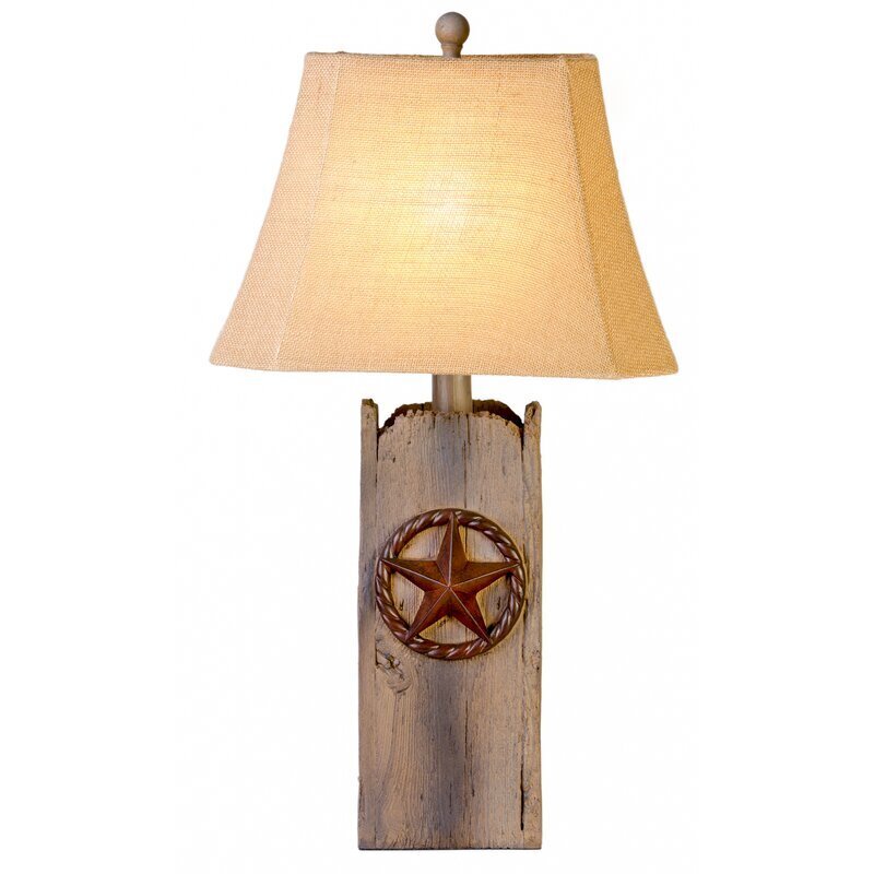 Resin and Linen Texas Star Table Lamp
