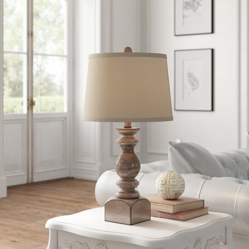 Resin and Linen Tuscany Table Lamp