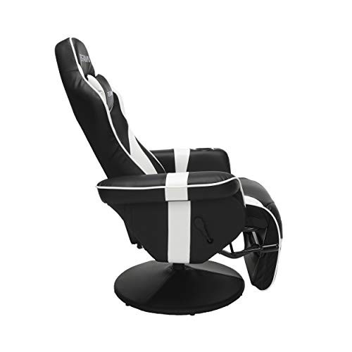 RESPAWN RSP-900 Racing Style, Reclining Gaming Chair, 35.04" - 51.18" D x 30.71" W x 37.01" - 44.88" H, White