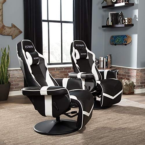 RESPAWN RSP-900 Racing Style, Reclining Gaming Chair, 35.04" - 51.18" D x 30.71" W x 37.01" - 44.88" H, White