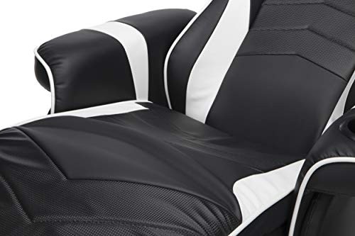 RESPAWN RSP-900 Racing Style, Reclining Gaming Chair, 35.04" - 51.18" D x 30.71" W x 37.01" - 44.88" H, White