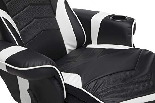 RESPAWN RSP-900 Racing Style, Reclining Gaming Chair, 35.04" - 51.18" D x 30.71" W x 37.01" - 44.88" H, White