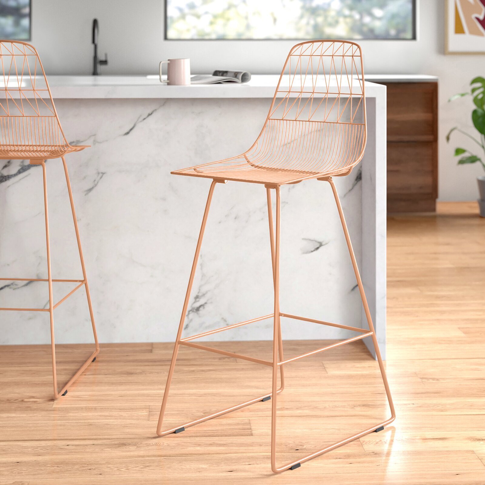 Retro Inspired Copper Kitchen Stool and Bar Stool