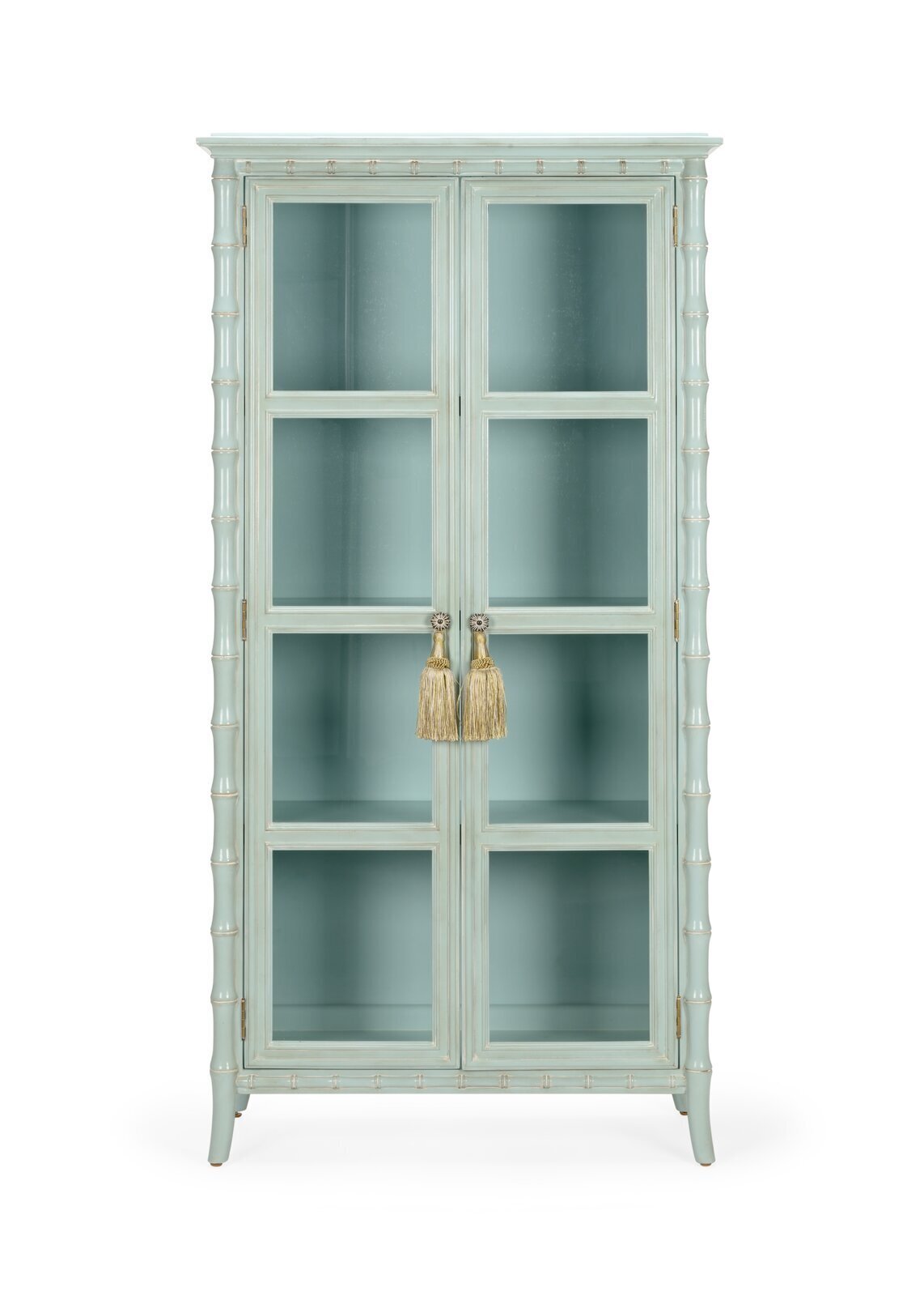 Retro Rustic Curio Cabinet with Glass Doors