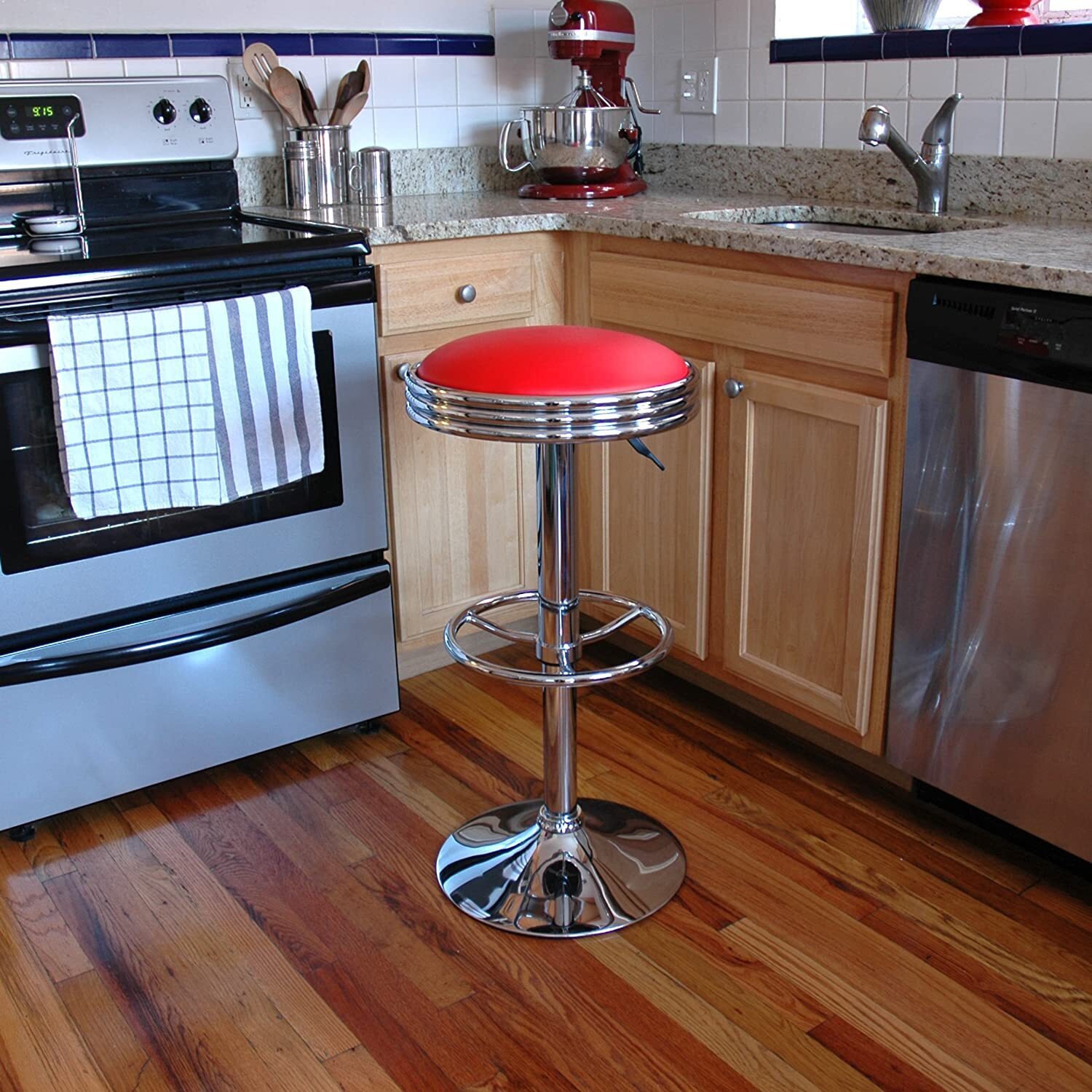 Retro Chrome Swivel Bar Stool - Foter