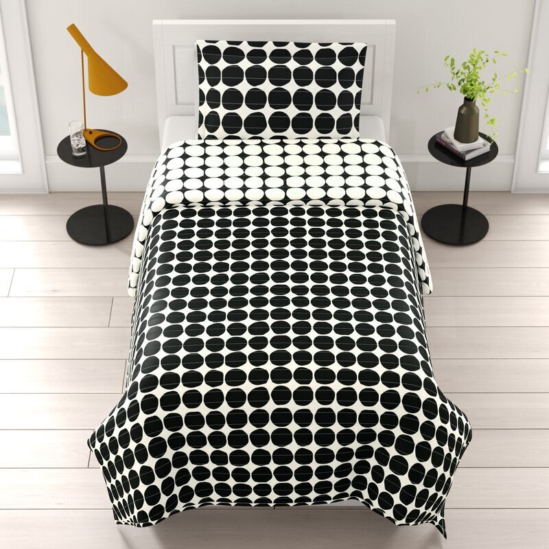 Reversible Black and White Polka Dot Comforter