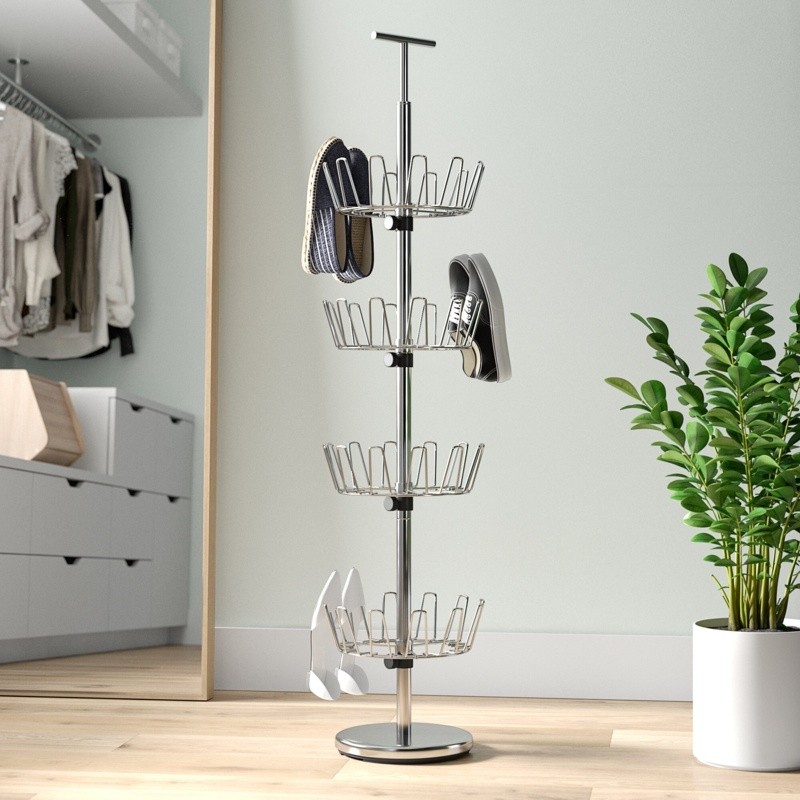 Revolving 24 Pair Shoe Rack
