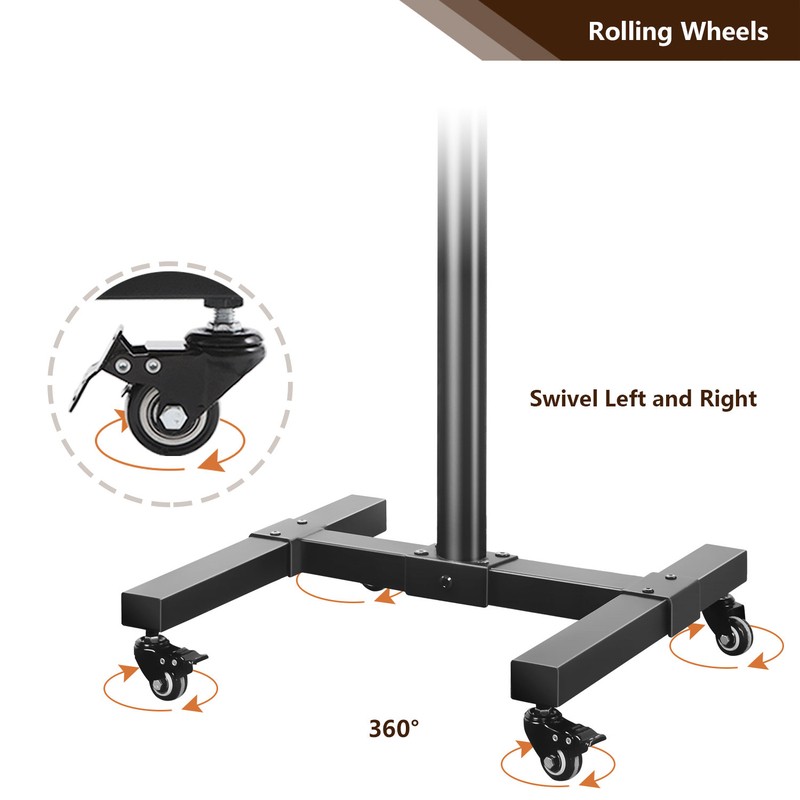 Rfiver Black Swivel Floor Stand Mount for Screens Holds up to 55 Lb. lbs