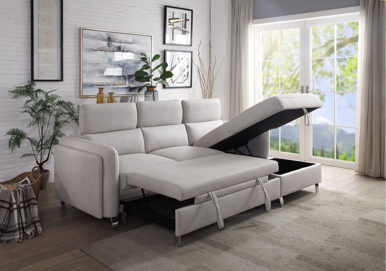 Right Hand Facing Sleeper Sofa With Chaise
