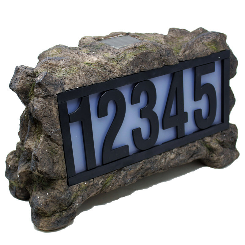 Rock Lighted Address Sign