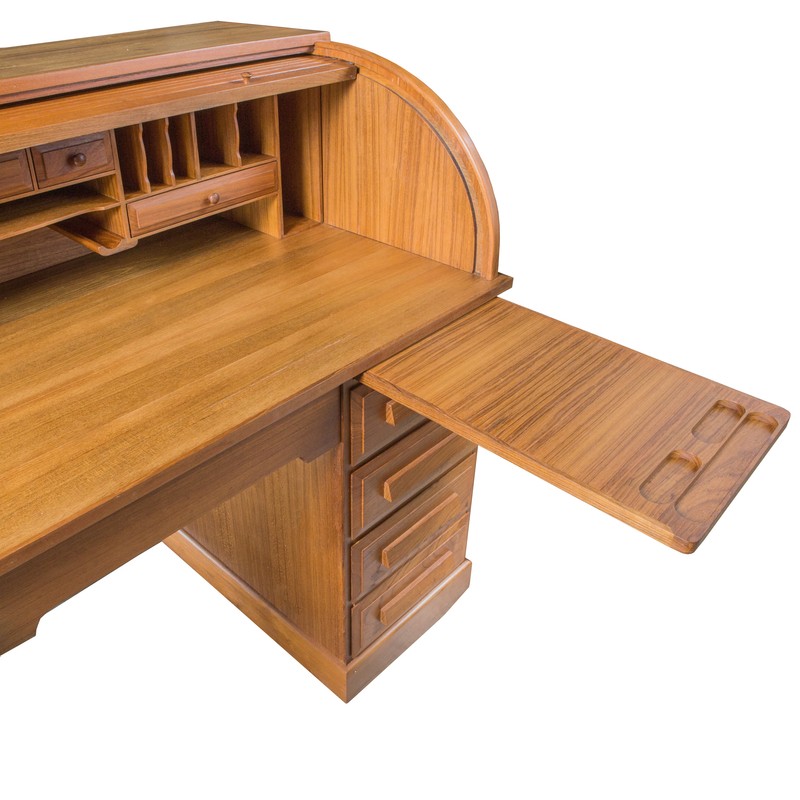 Roll Top Rectangular Secretary Desk