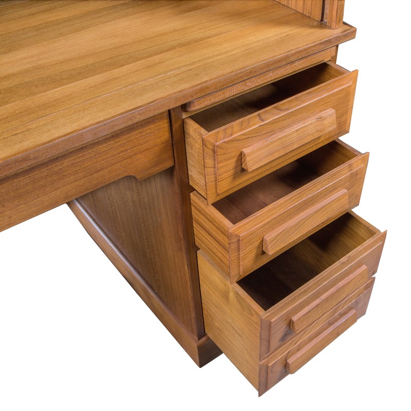 Roll Top Rectangular Secretary Desk