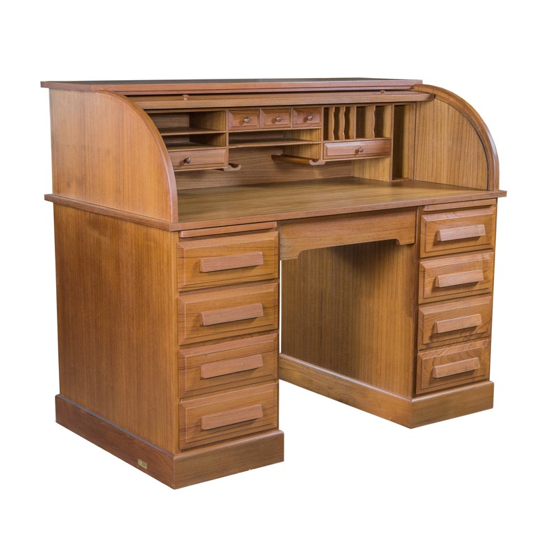 Roll Top Rectangular Secretary Desk