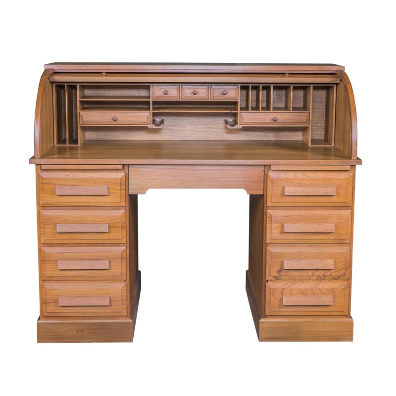 Roll Top Rectangular Secretary Desk