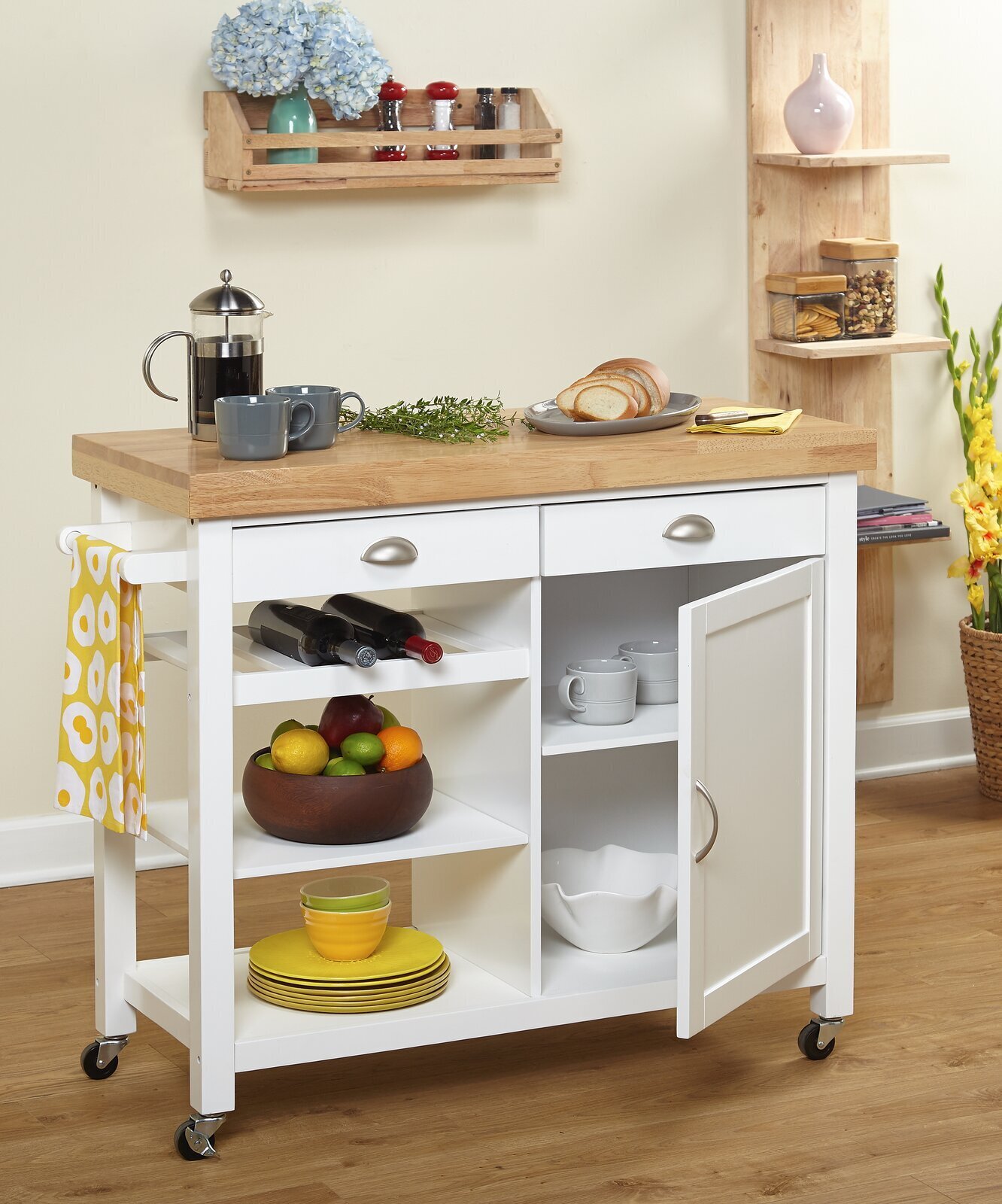 Rolling Kitchen Cart With Cutting Board