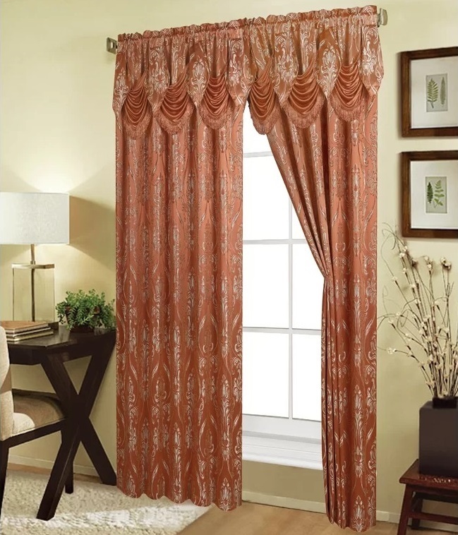Room Darkening Curtain with Attached Valance