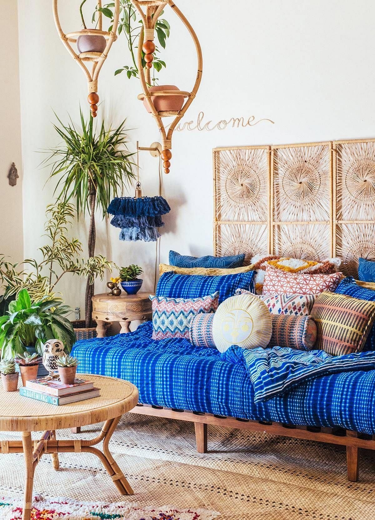 Colorful and Bohemian Living Room Decor