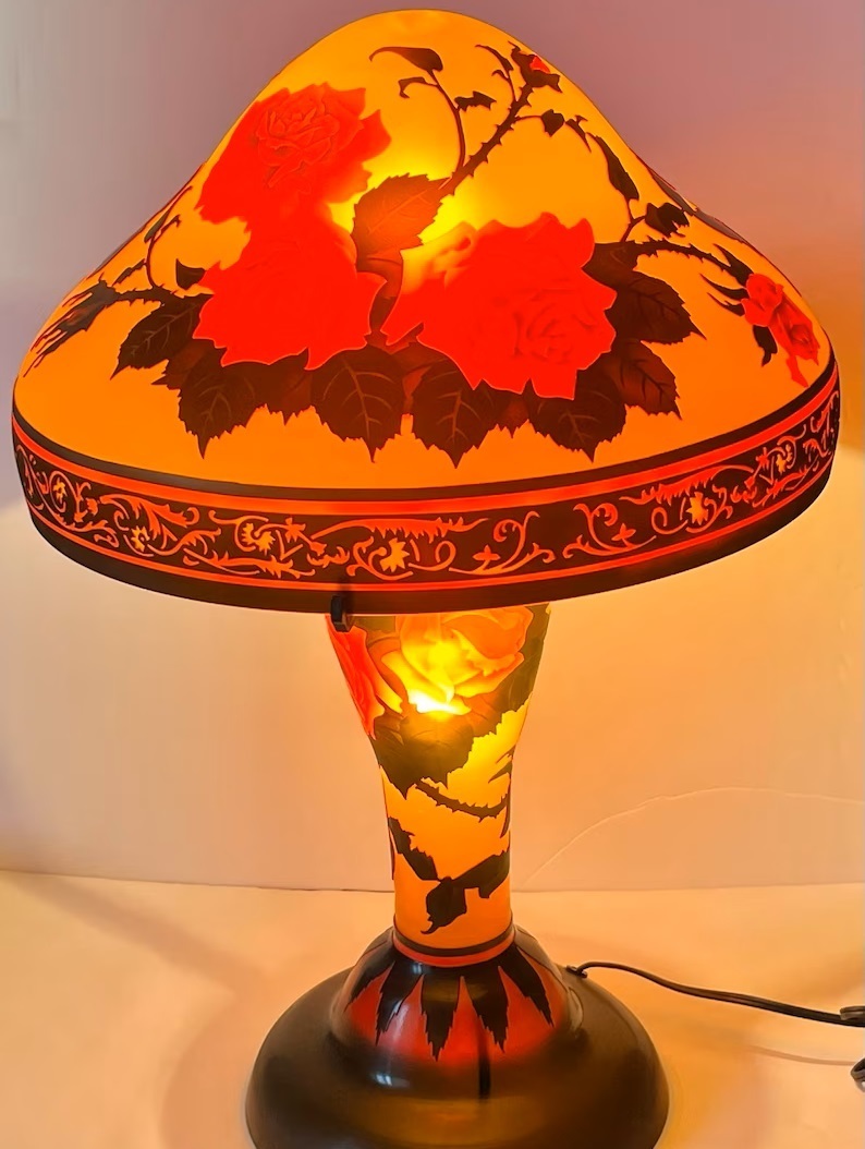 Rose Pattern Galle Lamp
