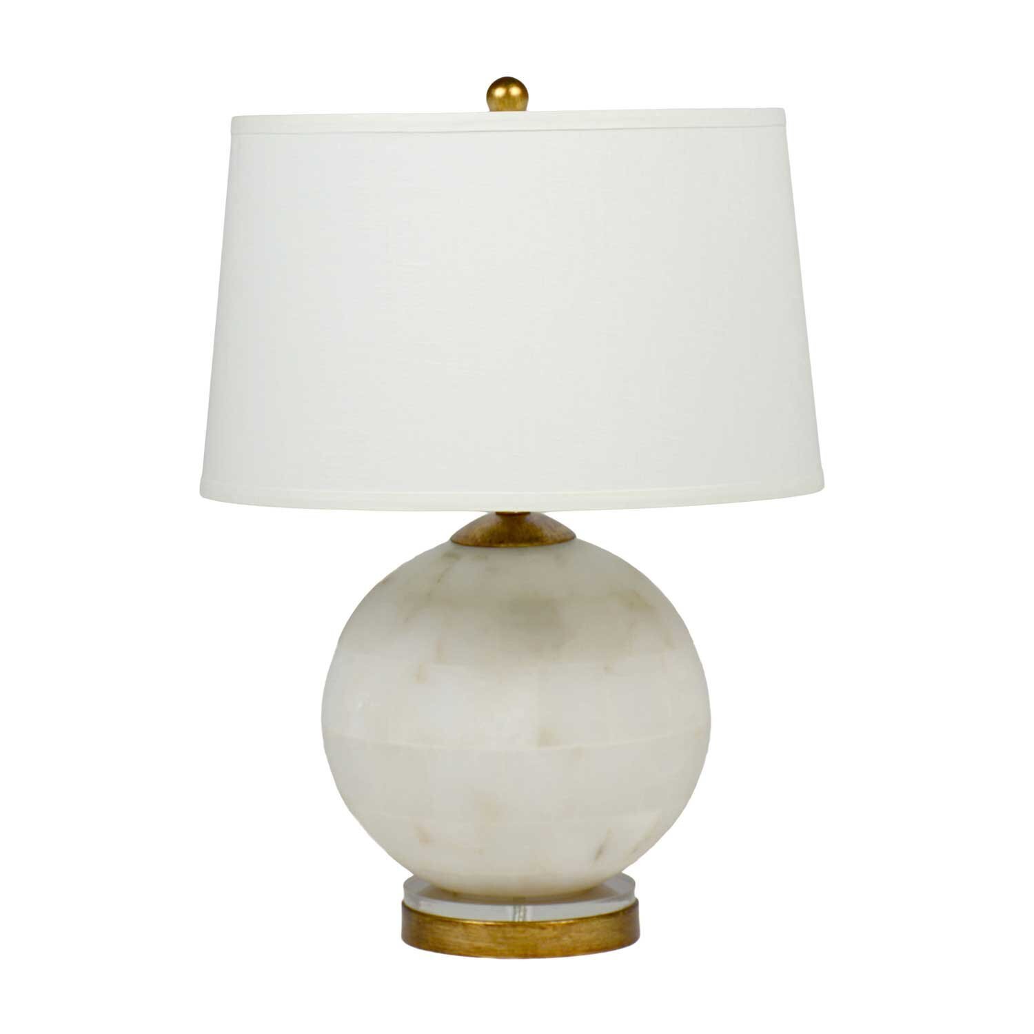 Round Alabaster Lamp Vintage