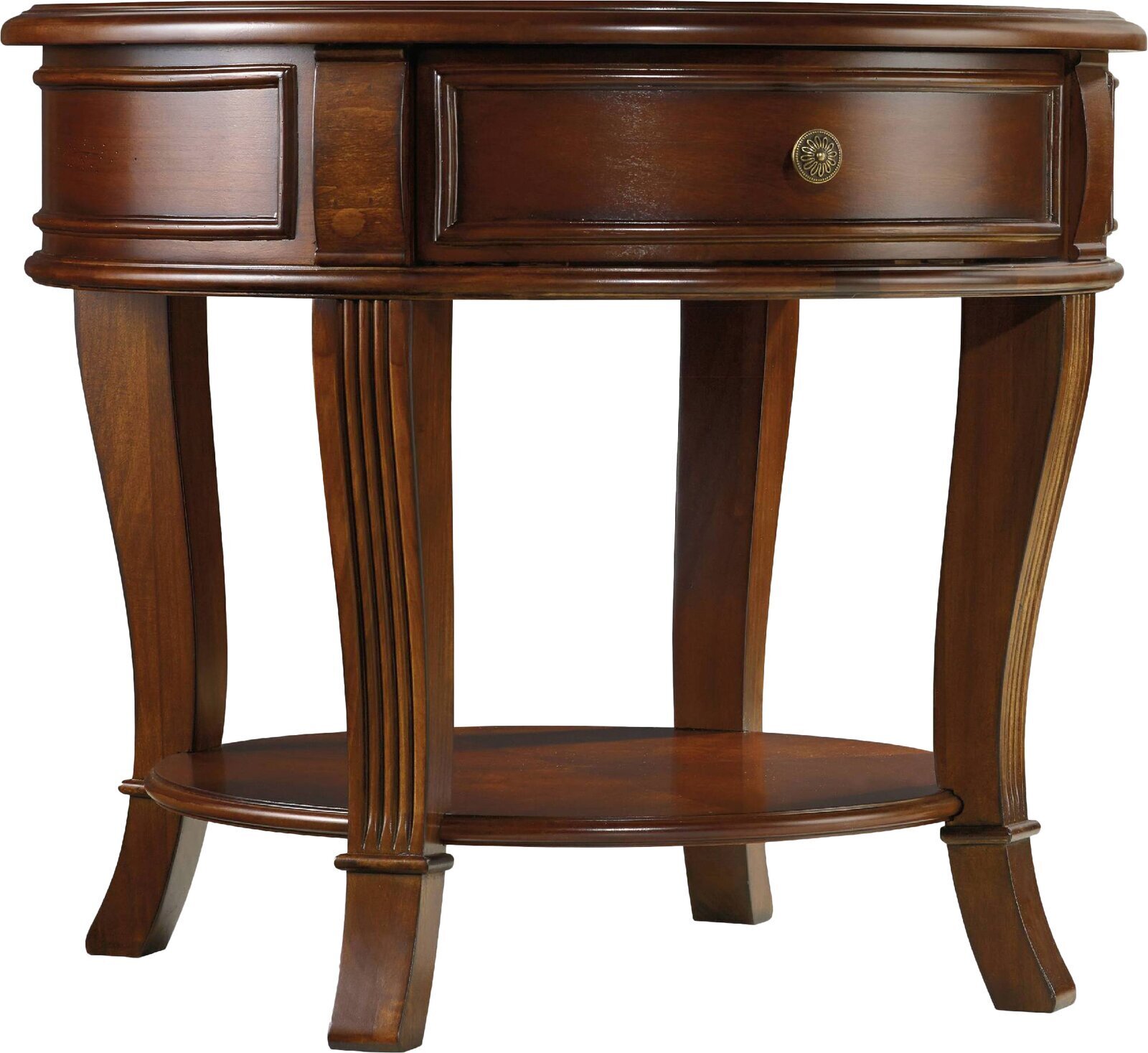 Round Cherry Wood Side Table